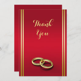 Elegant Guld & Red, Bröllop Ringar Bröllop Tack Kort