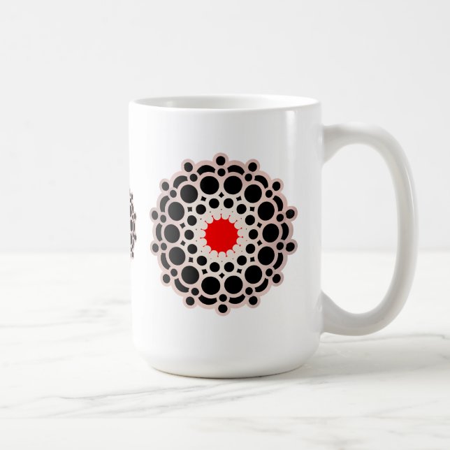 Elegant Guld Red Mandala Kaffemugg (Höger)