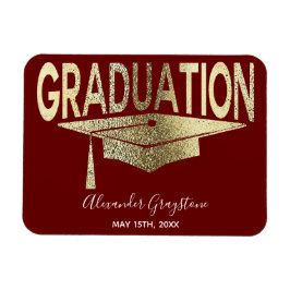 Elegant Guld Red Save Date Studenten Magnet
