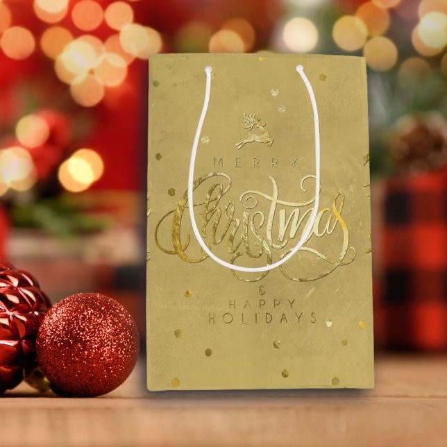 Elegant Guld Reindeer Guld Brev jul (Skapare uppladdad)