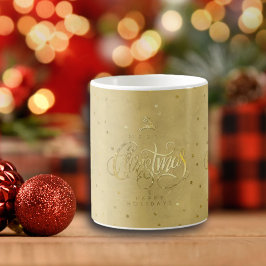 Elegant Guld Reindeer Guld Brev jul Kaffemugg