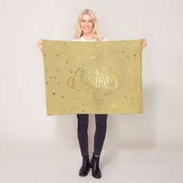 Elegant Guld Reindeer Guld Brev jul liten Fleecefilt