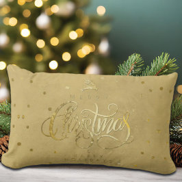 Elegant Guld Reindeer Guld Brev jul Lumbarkudde