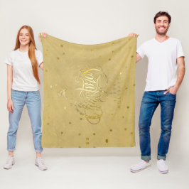 Elegant Guld Reindeer Guld Brev, julmedium vid Fleecefilt