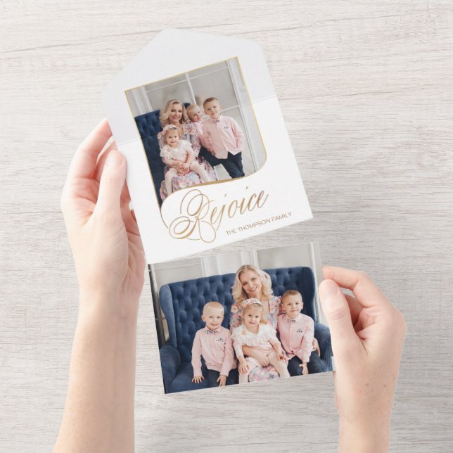 Elegant Guld Rejoice Calligraphy-skript - foto (Avrivbar del)