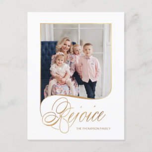 Elegant Guld Rejoice Calligraphy-skript - foto Helg Vykort