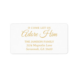 Elegant Guld Religiösa Returadress jul Adressetikett