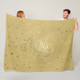 Elegant Guld Rener Guld Brev - julklapp stor Fleecefilt