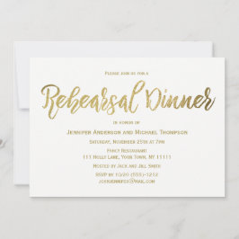 Elegant guld- repetition middag inbjudningar