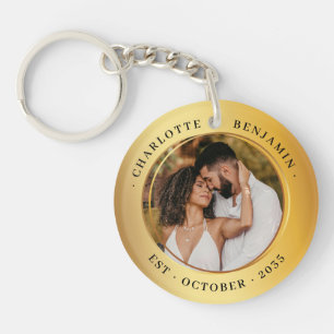 Elegant Guld Ringar par Photo Bröllop Keepsak