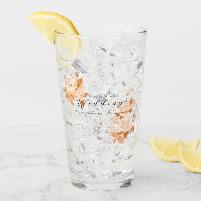 Elegant Guld Ro Bröllop Glaskopp (Framsida Ice)