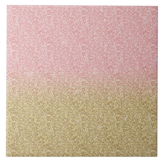 Elegant Guld & Ro Guld miniatyrbild av Glitter Kakelplatta (Framsidan)