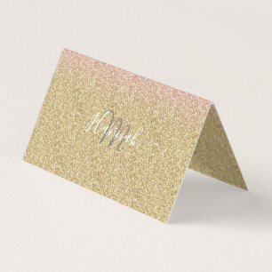 Elegant Guld & Ro Guld miniatyrbild av Glitter Visitkort