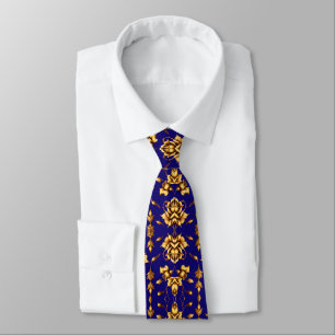 Elegant Guld ro på royal blue Slips