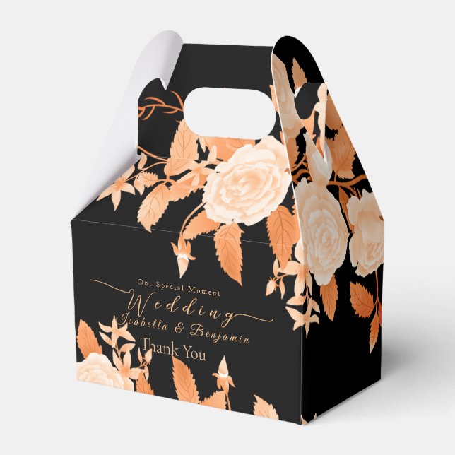 Elegant Guld Ro Svarta Bröllop Presentaskar (Framsidan Sidan)