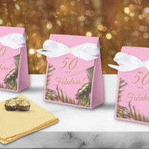 Elegant Guld Rosa 50 Fabulous Birthday Large Gift