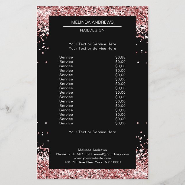 Elegant Guld Rosa båda sidor Flyer (Baksidan)