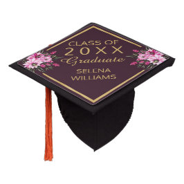 Elegant Guld Rosa Blommigt 2025 Student