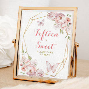 Elegant Guld Rosa Blommigt Quince 1 15 är Sweet Poster