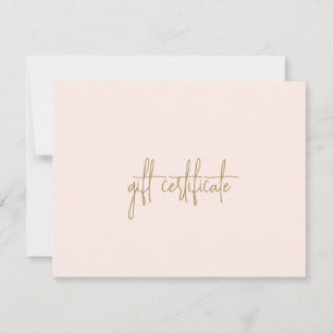 Elegant Guld Rosa Business Gift-certifikat