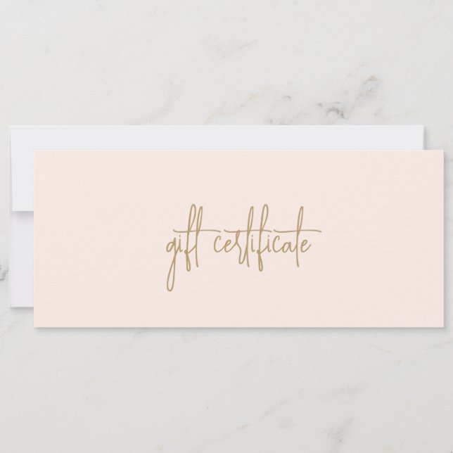 Elegant Guld  Rosa Business Gift-certifikat (Framsida)