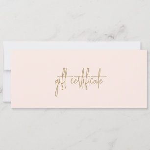Elegant Guld Rosa Business Gift-certifikat