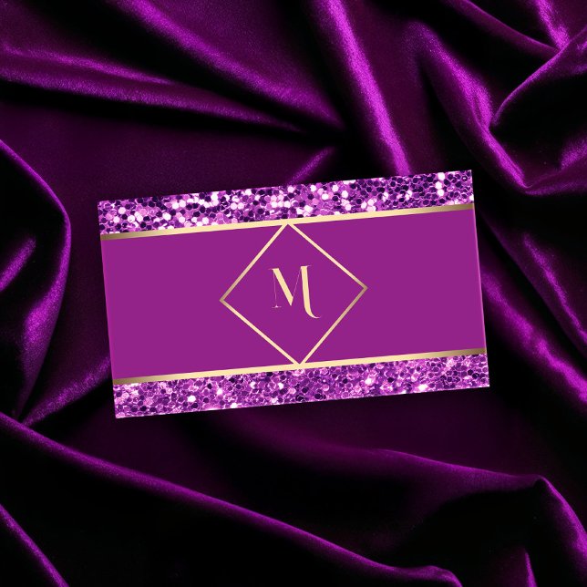 Elegant Guld & Rosa Glitter Modern Affärskort Visitkort (Skapare uppladdad)