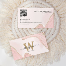 Elegant Guld Rosa Glitter QR-kod Modern Monogram