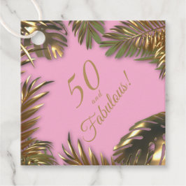 Elegant Guld Rosa Photo 50 Fabulous Birthday Gåvor Etiketter