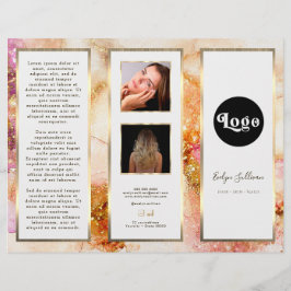 Elegant Guld Rosa Watercolor Faux Foil Brochure
