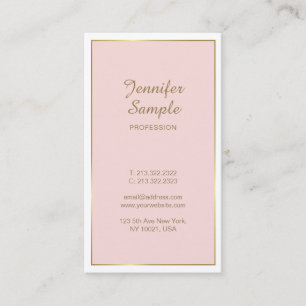 Elegant Guld Rosa White Modern Trendig Plain Luxur Visitkort