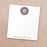 Elegant Guld Rosette Monogram Personlig Anteckning Anteckningsblock<br><div class="desc">Mandala inspirerade Blommigt Rosette. Om du vill ha matchande produkter kan du kontakta maurareed.designs@gmail.com</div>