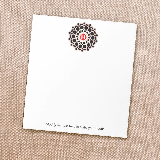 Elegant Guld Rosette Monogram Personlig Anteckning Anteckningsblock (Skapare uppladdad)