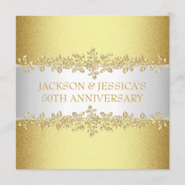 Elegant Guld Rosor 50-årsdagen för Party Inbjudningar