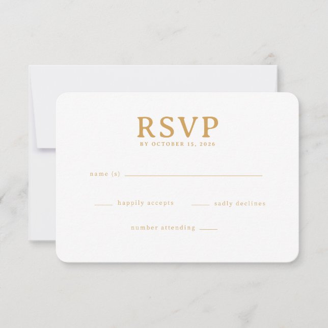 Elegant Guld RSVP-kort OSA Kort (Framsida)