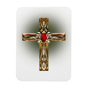 Elegant Guld & Ruby Kor Magnet