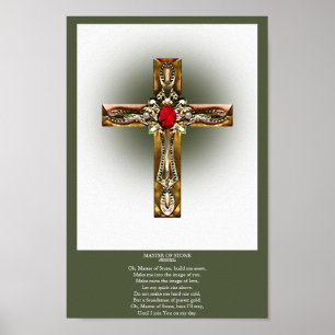 Elegant Guld & Ruby Kor Poster