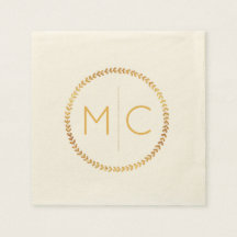 Elegant Guld Rustiskt utandningsluft Löv Monogram 