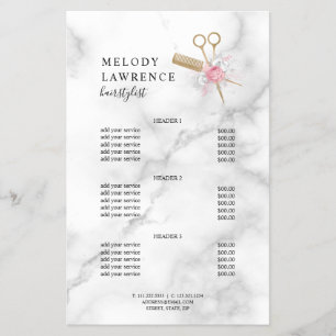 Elegant guld saxar comb hårstylist flugor flygblad