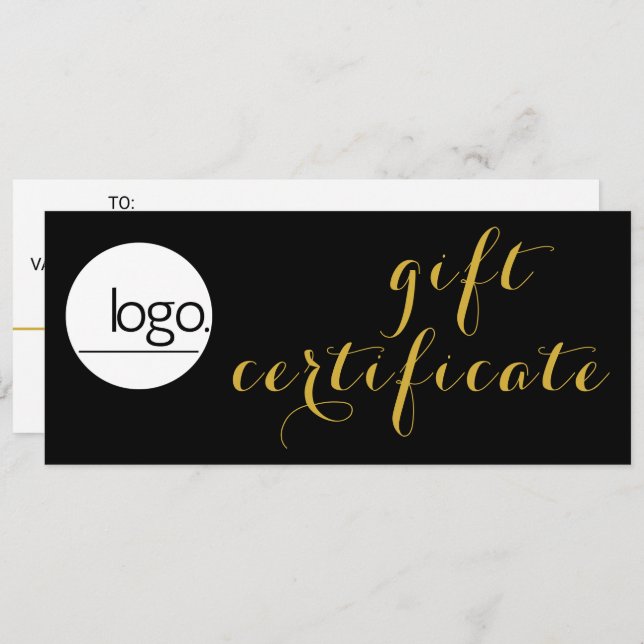 ELEGANT GULD SCRIPT AFFESS LOGOTYP GIFT CERTIFICAT (Fram/baksida)
