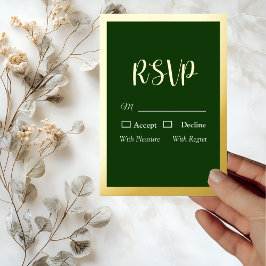 Elegant Guld Script och Ram Foil Grönt OSA kort