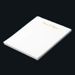 Elegant Guld Script Personlig Note Pad Anteckningsblock<br><div class="desc">Anteckningsblock för Elegant guld-skript,  personlig.</div>
