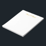 Elegant Guld Script Personlig Note Pad Anteckningsblock<br><div class="desc">Anteckningsblock för Elegant guld-skript,  personlig.</div>