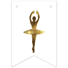 Elegant Guld Se Ballerina Ballet Dancer Party Vimplar