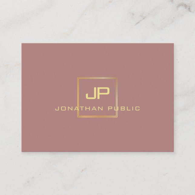 Elegant Guld: Se Monogram Professionell Modern Visitkort (Framsida)