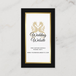 Elegant Guld Seahorse Tropical Bröllop webbplats Tilläggskort