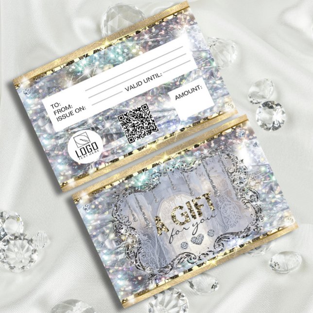 Elegant guld silver holografisk unik glitter (Elegant Gold Silver Holograph Unique Glitter #wonderland #diamond #luxurygiftcard)