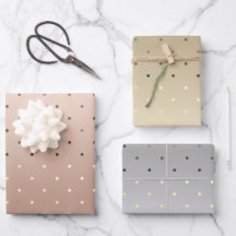 Elegant guld silver och ro guld polka dots