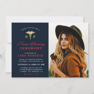 elegant guld sjuksköterska för nyfikning inbjudningar