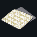 Elegant Guld skadas över vit bakgrund Laptop Sleeve<br><div class="desc">Elegantens utformning med guld-folie ser ut som blommigtens dämpningar över vit bakgrund som du kan ändra.</div>